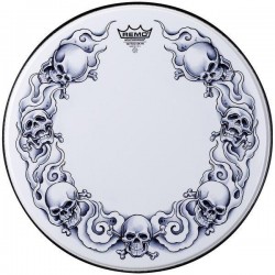 22" PARCHE REMO POWERSTROKE TATTOO WHITE...