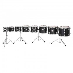 SET 8 TOMS BLACK CONCERT AVEC STANDS