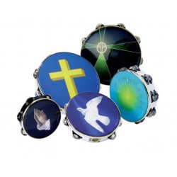 TAMBURIN RUDERN 6" EINFACHES GOLDENES KREUZ