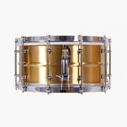 CAJA ORQUESTAL LATÓN 35,6 Ø X 16 CM DORADO AROS METÁLICOS BRIDA SIMPLE