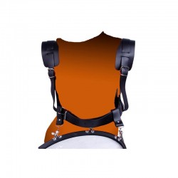 CORREA NEGRA CRUZADA HOMBRERA DOS MOSQUETONES