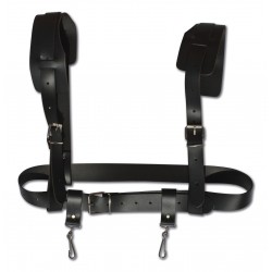 ALÇA DE OMBRO CRUZADA PRETA DOIS MOSQUETÕES