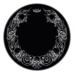 22" PARCHE REMO POWERSTROKE TATTOO BLACK SKULLS 55,9 Ø