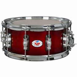 CAJA GREAT MADERA CROME 35,6 Ø X 15 CM CAOBA AROS METÁLICOS 