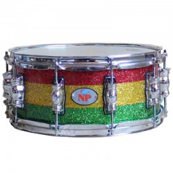 CAJA GREAT MADERA CROME 35,6 Ø X 16 CM SPARKLE COLORES AROS METÁLICOS 