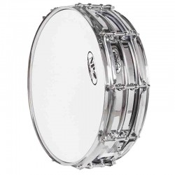 CAJA ORQUESTAL ACERO 35,6 Ø X 10 CM CROMADO AROS METÁLICOS BRIDA TRIPLE