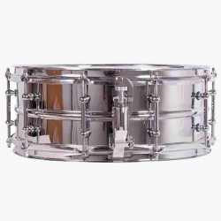 CAJA ORQUESTAL ACERO 35,6 Ø X 14 CM CROMADO AROS METÁLICOS BRIDA TRIPLE