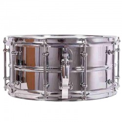 CAJA ORQUESTAL ACERO 35,6 Ø X 16 CM CROMADO AROS METÁLICOS BRIDA TRIPLE