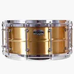 CAJA ORQUESTAL LATÓN 35,6 Ø X 16 CM DORADO AROS METÁLICOS FUNDIDOS