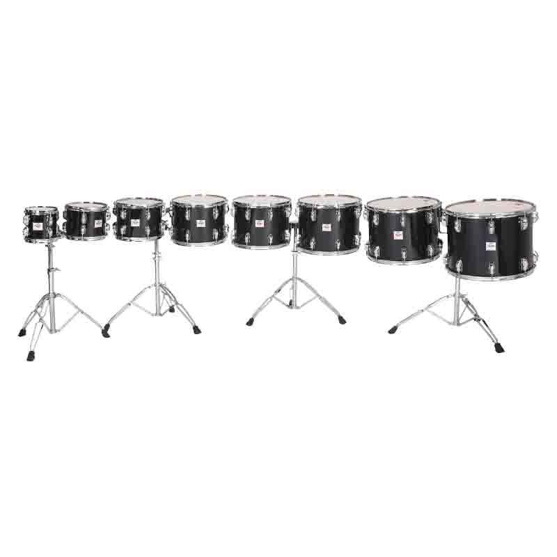 SET 8 TOMS BLACK CONCERT WITH STANDS