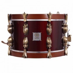 TAMBOR SAYÓN PASIÓN DEL SUR OLD 35,6 Ø X 20 CM ROJO VINO AROS NOGAL LISO
