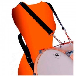 FAIXA PRETA CROSS BASS DRUM HOLDER QUATRO MOSQUETÕES