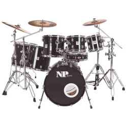 TWIN ROCK 7 PIECE DRUM SET SPARKLE BLACK METAL HOOPS