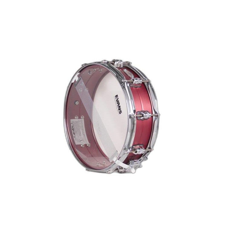 MPdrums GREAT ALUMINUM DRUM BOX 35.6 Ø X 12 CM RED METALLIC RINGS N