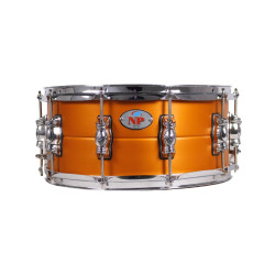 CAJA BATERÍA NPdrums GREAT ALUMINIO 35,6 Ø X 16 CM NARANJA AROS METÁLICOS 