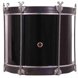 TIMBAL COFRADÍA INFANTIL 30,5 Ø X 25 CM NEGRO AROS NEGRO LISO