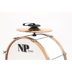 Bombo de Charanga 40,6 Ø X 20 cm blanco con soporte-NPdrums