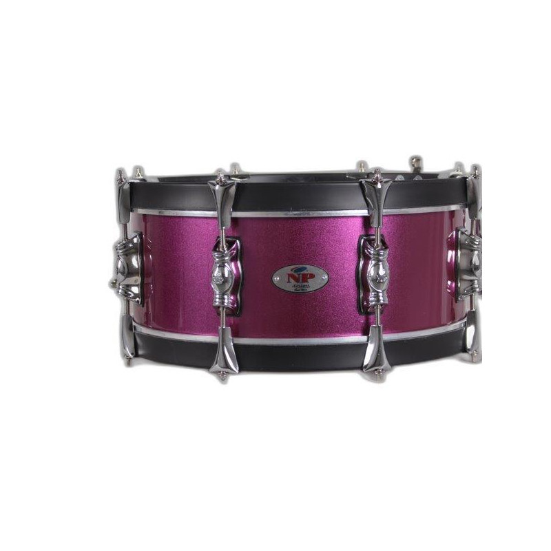 MILITARY SNARE DRUM 35.6 Ø X 14 CM MAGENTA BLACK PLAIN HOOPS
