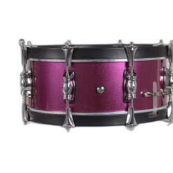 MILITARY SNARE DRUM 35.6 Ø X 14 CM MAGENTA BLACK PLAIN HOOPS
