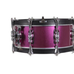 MILITARY SNARE DRUM 35.6 Ø X 14 CM MAGENTA BLACK PLAIN HOOPS