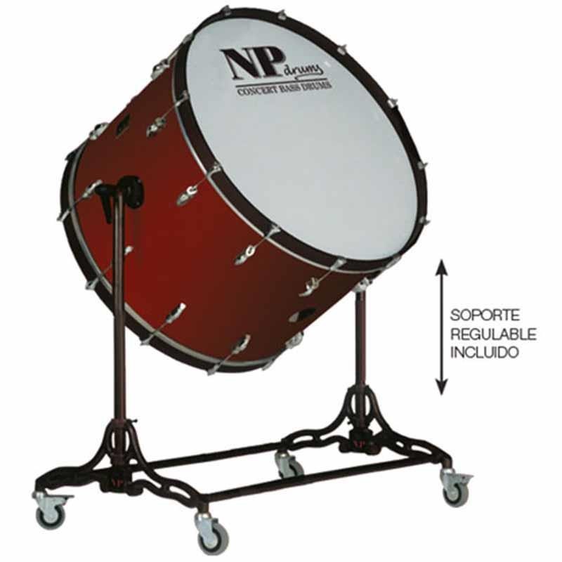 Crome chamber drum 60.9 Ø x 50 cm Wine Red with stand-NPDrums