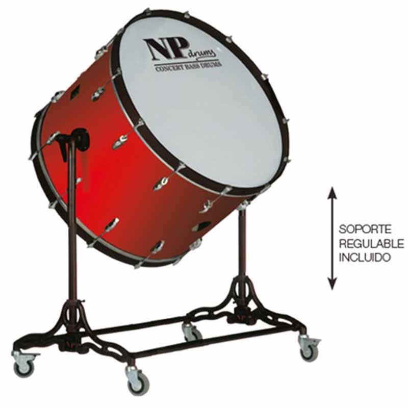 Crome chamber drum 71.1 Ø x 50 cm Cherry Red with stand-NPDrums