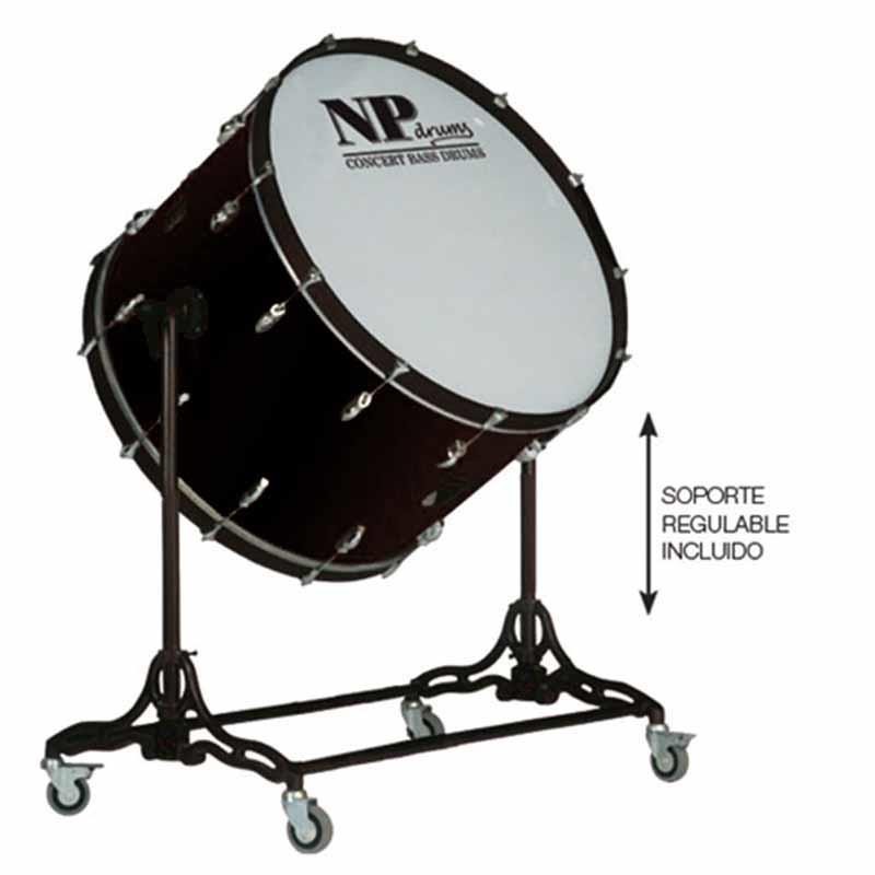 Bombo cámara crome 76,2 Ø x 50 cm Negro con soporte-NPDrums