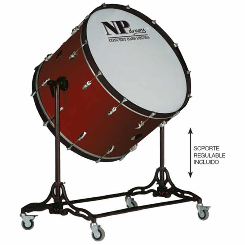 Crome chamber drum 32" x 20" Wine Red with stand-NPDrums