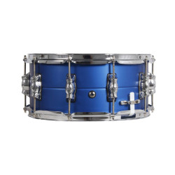 NPdrums GREAT ALUMINUM BATTERY BOX 35.6 Ø X 16 CM BLUE METALLIC RINGS