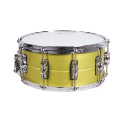 NPdrums GREAT ALUMINUM BATTERY BOX 35.6 Ø X 16 CM PISTACHIO METAL RINGS