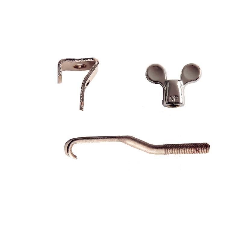 Conjunto completo de gancho de pandeiro cromado.