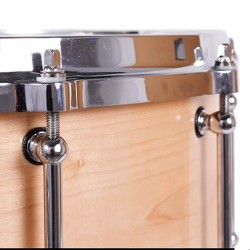 CAJA ORQUESTAL ARCE 35, Ø X 14 CM NATURAL AROS METÁLICOS FUNDIDOS P.PIEL B.HILOS ACERO