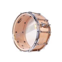 CAISSE CLAIRE D’ORCHESTRE EN ÉRABLE 35,6 Ø X 16 CM ANNEAUX EN MÉTAL COULÉ NATUREL