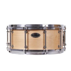 CAISSE CLAIRE D’ORCHESTRE EN ÉRABLE 35,6 Ø X 16 CM ANNEAUX EN MÉTAL COULÉ NATUREL