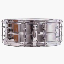 CAJA ORQUESTAL ACERO 35,6 Ø X 14 CM CROMADO AROS METÁLICOS BRIDA TRIPLE