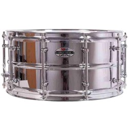 CAJA ORQUESTAL ACERO 35,6 Ø X 16 CM CROMADO AROS METÁLICOS BRIDA TRIPLE