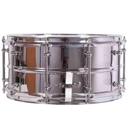 CAJA ORQUESTAL ACERO 35,6 Ø X 16 CM CROMADO AROS METÁLICOS BRIDA TRIPLE