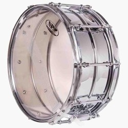 CAJA ORQUESTAL ACERO 35,6 Ø X 16 CM CROMADO AROS METÁLICOS BRIDA TRIPLE