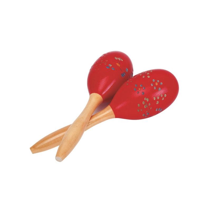 COUPLE MARACAS RED WOOD