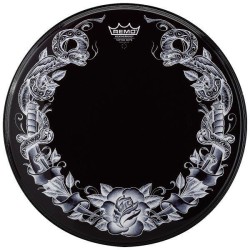 22" PELES POWERSTROKE TATTOO BLACK DRAGON MÁQUINA DE REMO 55,9 Ø