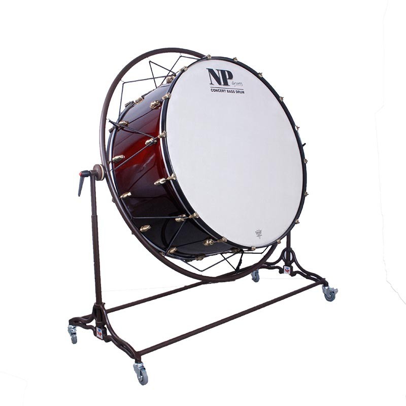Old Concert Bass Drum 101.6 Ø X 50 cm wine red with stand-NPdrums