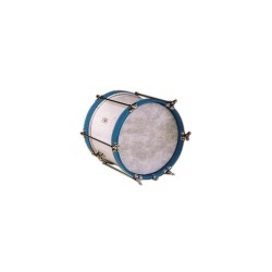 TAMBOR TAMBORRADA VARILLAS 30,5 Ø X 21 CM BLANCO AROS AZUL MARINO PLASTICO