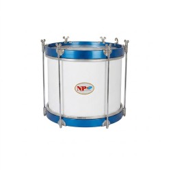 TAMBOR TAMBORRADA VARILLAS 30,5 Ø X 21 CM BLANCO AROS AZUL MARINO PLASTICO