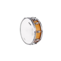 GROSSE CROME HOLZKISTE 35,6 Ø X 12 CM HONIG METALL CREOLEN