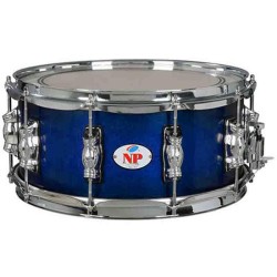 CAJA GREAT MADERA CROME 35,6 Ø X 15 CM AZUL VAQUERO AROS METÁLICOS