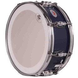 GREAT CROME WOOD BOX 14" Ø X 14 CM MIDNIGHT BLUE METAL HOOPS