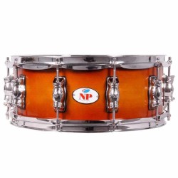 GROSSE CROME HOLZKISTE 35,6 Ø X 14 CM HONIG METALL CREOLEN