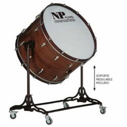 Crome chamber bass drum 36" x 20" Walnut with stand-np drums