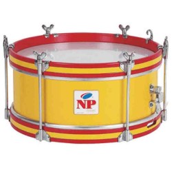CHILDREN'S BROTHERHOOD DRUM 10" X 11 CM YELLOW RED RINGS GROOVE