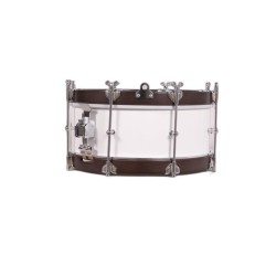 CHILDREN'S BROTHERHOOD DRUM 12" X 11 CM RED WINE RINGS BLACK SMOOTH